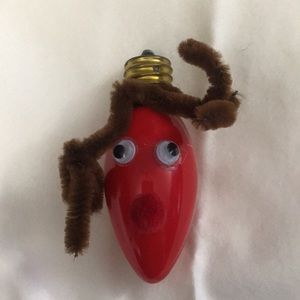 ⚡️FINAL PRICE⚡️ Vintage Christmas Reindeer Lightbulb Brooch or Ornament